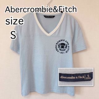 アバクロンビーアンドフィッチ(Abercrombie&Fitch)のAbercrombie & Fitch アバクロ　Vネック　トップス　水色　S(カットソー(半袖/袖なし))