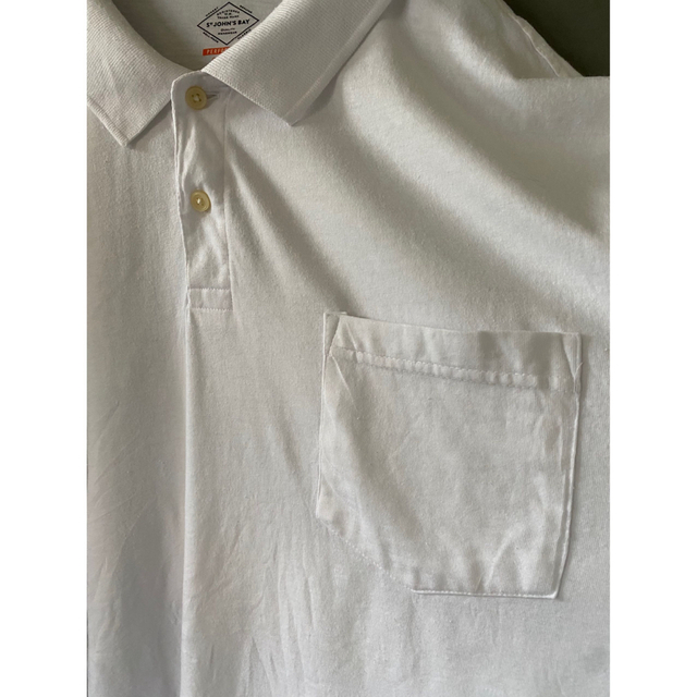 古着 ビンテージ 白 無地 ポロシャツ XXL 2XLビックサイズ 美品