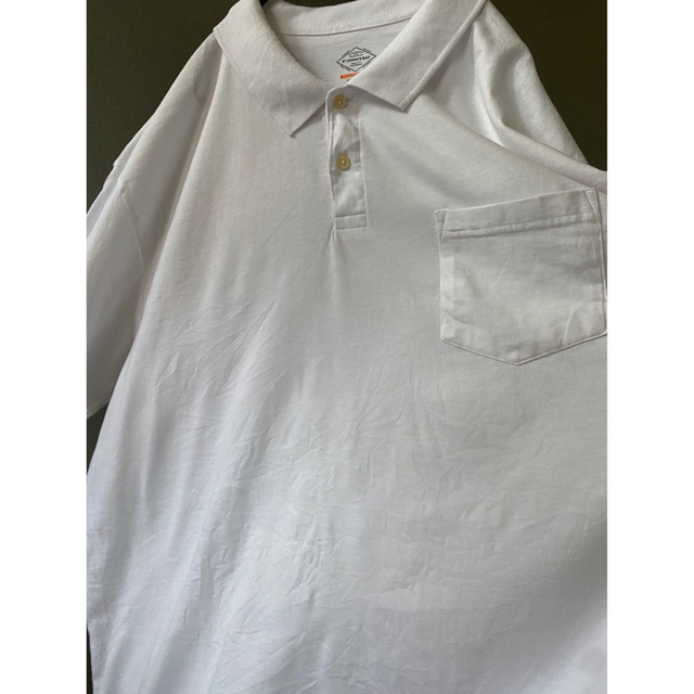 古着 ビンテージ 白 無地 ポロシャツ XXL 2XLビックサイズ 美品