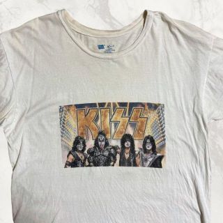 JCX Hanes ビンテージ   白 KISS　キッス　バンド Tシャツ(Tシャツ/カットソー(半袖/袖なし))