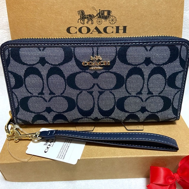 COACH(コーチ)のギフト⭕️ コーチ 新作 デニム調シャンブレー織ネイビー メンズレディス 長財布 メンズのファッション小物(長財布)の商品写真