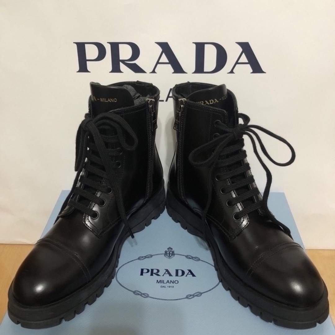 PRADA - 日曜までセール新品・未使用品・プラダ レースアップブーツ 34