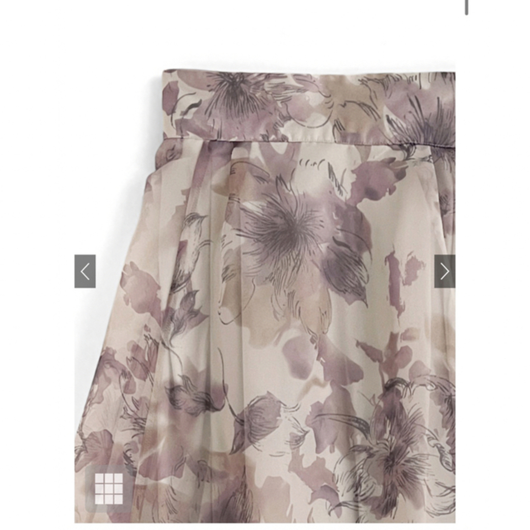 花柄オーガンジーフレアスカート[tu537] レディースのスカート(ロングスカート)の商品写真