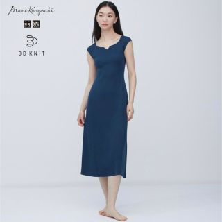 ユニクロ(UNIQLO)のユニクロ mame 3Dニットワンピース（ノースリーブ）XL(ロングワンピース/マキシワンピース)