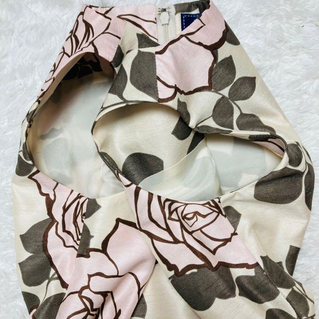 【極美品】M'S GRACY ワンピース 花柄 薔薇 リボンベルト アイボリー 【極美品】M'S GRACY ワンピース 花柄 薔薇 リボンベルト アイボリー
