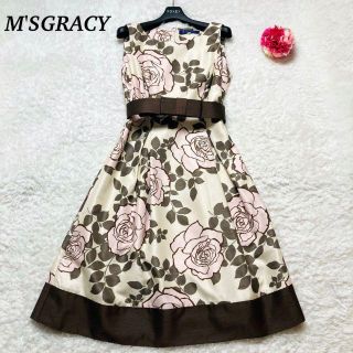 M'S GRACY - 【極美品】M'S GRACY ワンピース 花柄 薔薇 リボンベルト M'S GRACY - 【極美品】M'S GRACY ワンピース 花柄 薔薇 リボンベルト