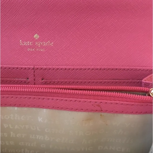 kate spade new york(ケイトスペードニューヨーク)のKate Spade スカラップ長財布　オレンジ×ピンク　バイカラー メンズのファッション小物(長財布)の商品写真