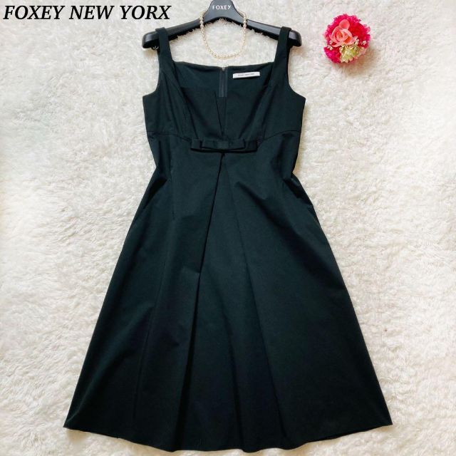 FOXEY - 【美品】FOXEY NEW YORK ワンピース ミリードレス ブラック 40