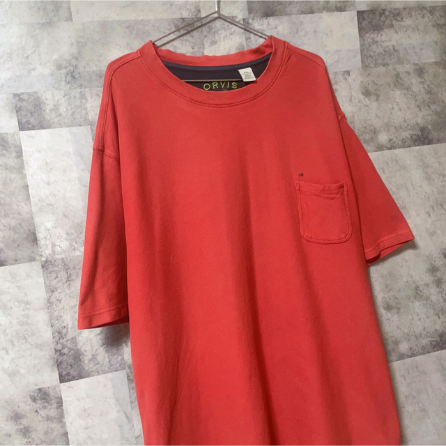 Tシャツ　XXLサイズ　Orvis オービス　胸ポケット　無地　スリット　古着 メンズのトップス(Tシャツ/カットソー(半袖/袖なし))の商品写真