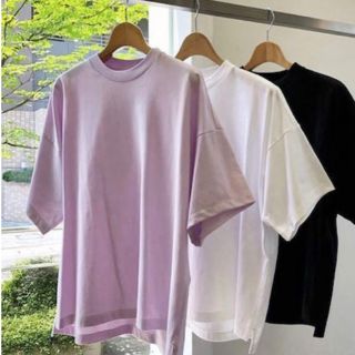 ブラミンク(BLAMINK)のBLAMINK コットン クルーネック オーバーサイズ  Tシャツ ラベンダー(Tシャツ/カットソー(半袖/袖なし))