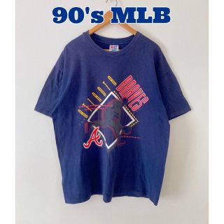 ヘインズ(Hanes)の90's古着　MLB アトランタブレーブス　Tシャツ　プリントTシャツ(Tシャツ/カットソー(半袖/袖なし))