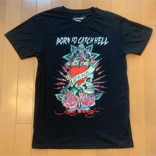 エドハーディー(Ed Hardy)のEdhardy エドハーディー　Tシャツ　ハート　薔薇柄　タトゥー　ブラック(Tシャツ/カットソー(半袖/袖なし))