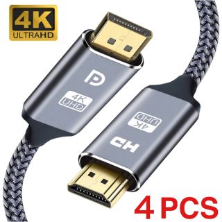 4個 DisplayPort to HDMI ケーブル 1.8m 4K 変換(映像用ケーブル)