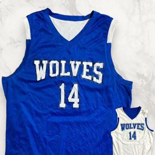 JAO ビンテージ  青 白 WOLVES　ウルブス　リバーシブル ゲームシャツ(Tシャツ/カットソー(半袖/袖なし))