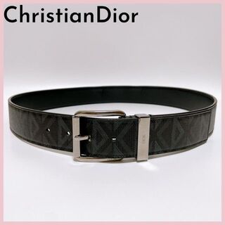 クリスチャンディオール(Christian Dior)のディオール CD ダイヤモンド キャンバス 90 ベルト ブラック ブランド(ベルト)