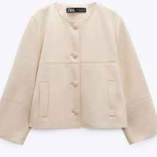 ZARA - ZARA フェイクスエードジャケット エクリュ Sサイズの通販 ...