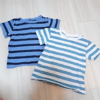 ムジルシリョウヒン(MUJI (無印良品))の男の子ボーダーTシャツ二枚セット(Tシャツ/カットソー)