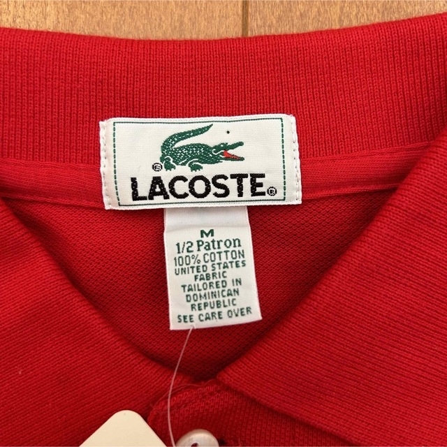 LACOSTE(ラコステ)の新品 90s LACOSTE 半袖ポロシャツ 赤 メンズのトップス(ポロシャツ)の商品写真