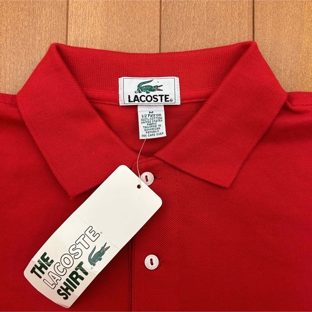 LACOSTE(ラコステ)の新品 90s LACOSTE 半袖ポロシャツ 赤 メンズのトップス(ポロシャツ)の商品写真