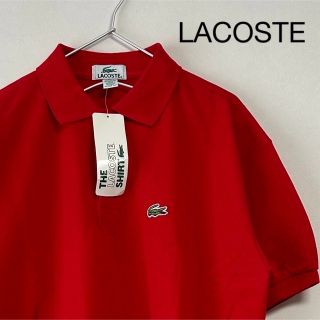 ラコステ(LACOSTE)の新品 90s LACOSTE 半袖ポロシャツ 赤(ポロシャツ)