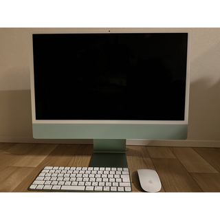 マック(Mac (Apple))の24インチ グリーン iMac 4.5K Retinaディスプレイモデル(デスクトップ型PC)