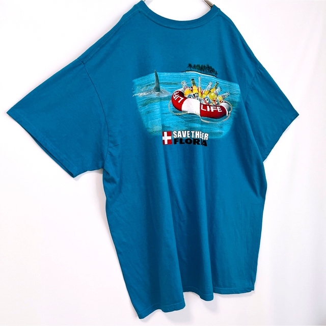 Tシャツ 半袖 オーバーサイズ プリントTシャツ 90s ブルー ヴィンテージ メンズのトップス(Tシャツ/カットソー(半袖/袖なし))の商品写真