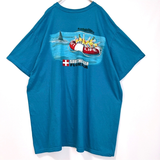 Tシャツ 半袖 オーバーサイズ プリントTシャツ 90s ブルー ヴィンテージ メンズのトップス(Tシャツ/カットソー(半袖/袖なし))の商品写真