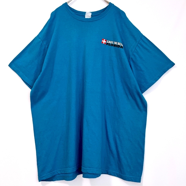 Tシャツ 半袖 オーバーサイズ プリントTシャツ 90s ブルー ヴィンテージ メンズのトップス(Tシャツ/カットソー(半袖/袖なし))の商品写真