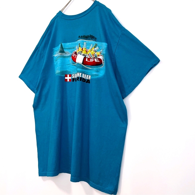 Tシャツ 半袖 オーバーサイズ プリントTシャツ 90s ブルー ヴィンテージ メンズのトップス(Tシャツ/カットソー(半袖/袖なし))の商品写真