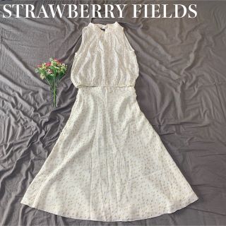 ストロベリーフィールズ(STRAWBERRY-FIELDS)のストロベリーフィールズ ランダムドット ジャガード セットアップ ノースリーブ(ロングワンピース/マキシワンピース)