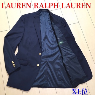 ラルフローレン(Ralph Lauren)の極美品★ラルフローレン 紺ブレザー ジャケット 金釦 XL位 A619(テーラードジャケット)