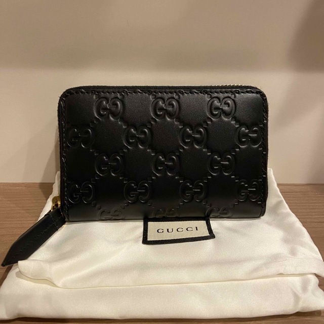 極美品】GUCCI 447939 グッチシマ レザー コイン・カードケース-