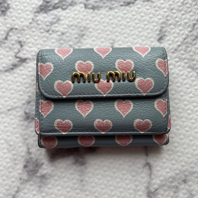 miu miu ハート柄ミニ財布 - 財布