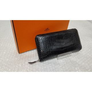 エルメス(Hermes)の美品 HERMES アザップロング アリゲーター 長財布 オールレザー(長財布)