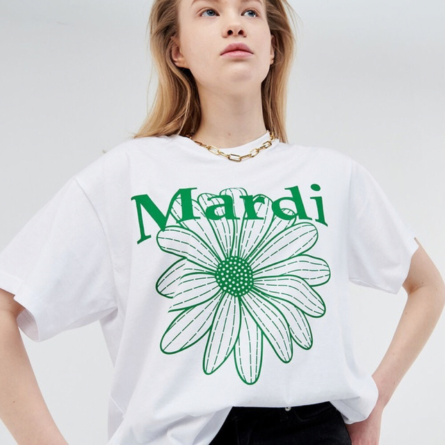 Mardi Mercredi マルディメクルディ TシャツWHITE GREENの通販 by ど ...