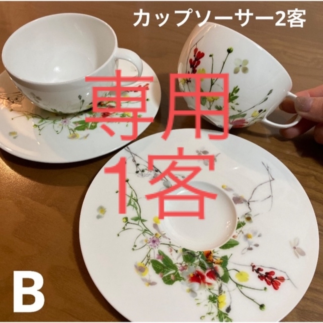 Rosenthal(ローゼンタール)のFleur Sauvages 野花　カップ　ソーサー　ティー　紅茶　珈琲 インテリア/住まい/日用品のキッチン/食器(食器)の商品写真