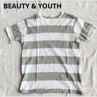 ビューティアンドユースユナイテッドアローズ(BEAUTY&YOUTH UNITED ARROWS)の送料込み　ビューティーアンドユース　ボーダーカットソー　ホワイトグレー　S(Tシャツ/カットソー(半袖/袖なし))