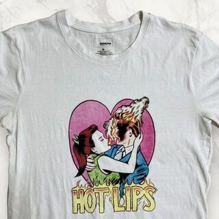 HZK ビンテージ  白 HOT LIPS　ストリート　アート　バンド Tシャツ(Tシャツ/カットソー(半袖/袖なし))