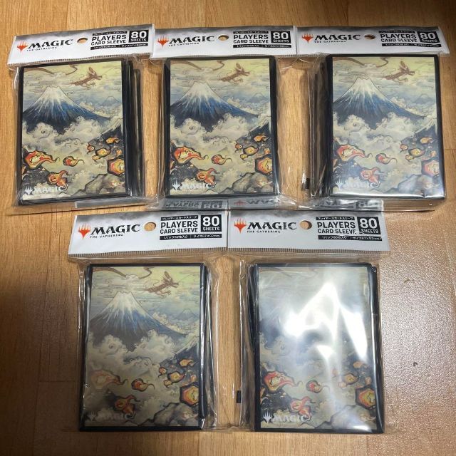 新品 MTG プレイヤーズカードスリーブ 80枚×5 浮世絵 土地(山)-