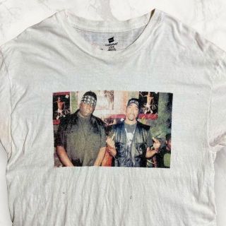 HZB Hanes 白 2PAC BIG 2パック　ビギー　ラッパー Tシャツ(Tシャツ/カットソー(半袖/袖なし))