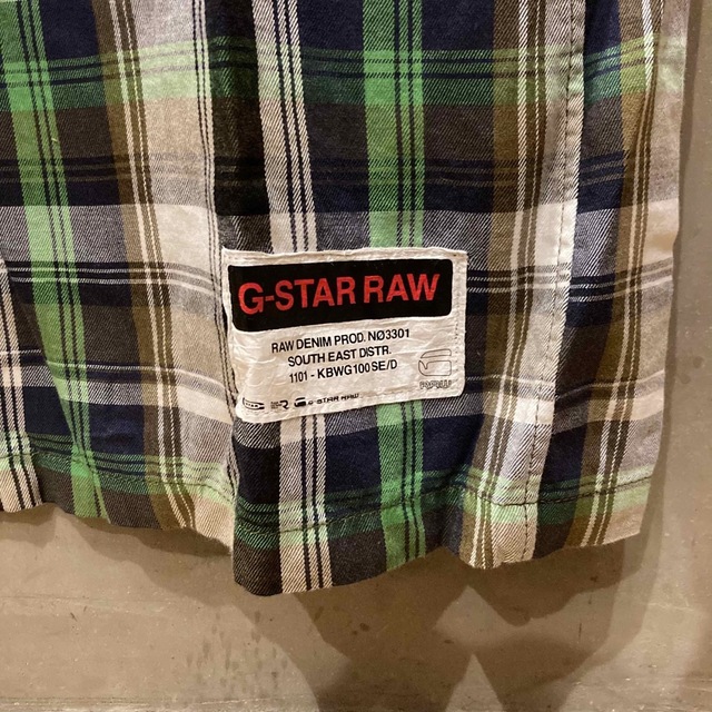 G-STAR RAW(ジースター)の美品送料込み　ジースターロー　半袖チェックシャツ　S メンズのトップス(シャツ)の商品写真