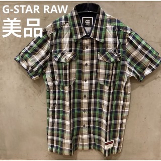 ジースター(G-STAR RAW)の美品送料込み　ジースターロー　半袖チェックシャツ　S(シャツ)