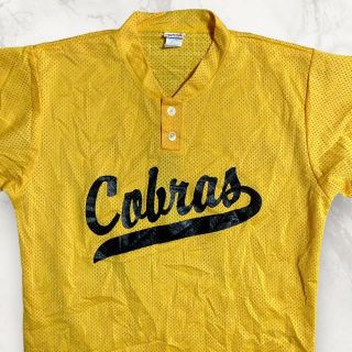 HYZ A4 ビンテージ 90s  黄色 cobras 　メッシュ ゲームシャツ(Tシャツ/カットソー(半袖/袖なし))