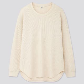 ユニクロ(UNIQLO)のUNIQLO ワッフルオーバーサイズクルーネックT（長袖）(Tシャツ(長袖/七分))