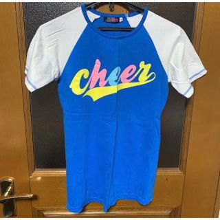 チアー(CHEER)のCHEER チアー Tシャツ　M 中古 青 白 レディース　即購入OK(Tシャツ(半袖/袖なし))