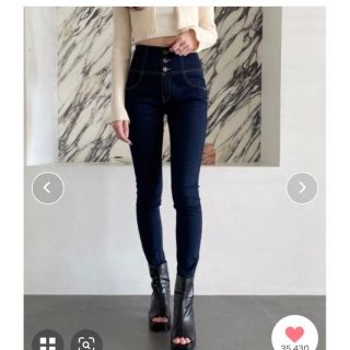 Heather(ヘザー)18AW/ISKO ハイウエストスキニー Lブラック