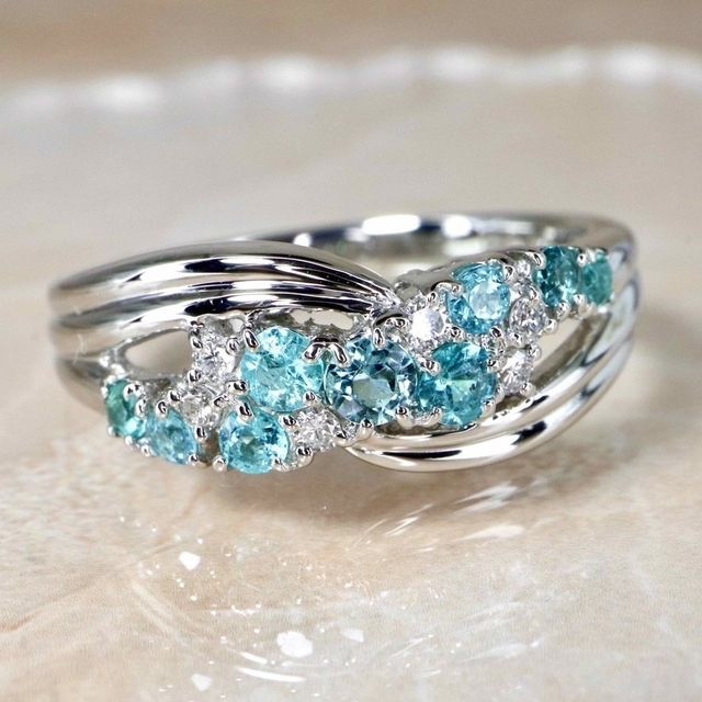 無地・新色登場! SALE新品プラチナトルコ石ダイヤリング4.96ct D:0.25