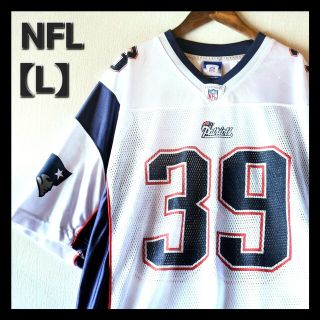 リーボック(Reebok)の古着★NFL Patniots リーボック ゆるだぼ 白紺 半袖 ゲームシャツ(Tシャツ/カットソー(半袖/袖なし))