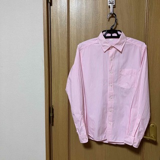 ジーユー(GU)の空さま専用GU コットンストライプシャツ/ピンク系(シャツ)