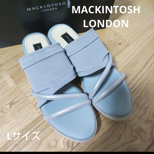 新品16940円☆マッキントッシュロンドン 厚底ミュールサンダル グレーSサイズ